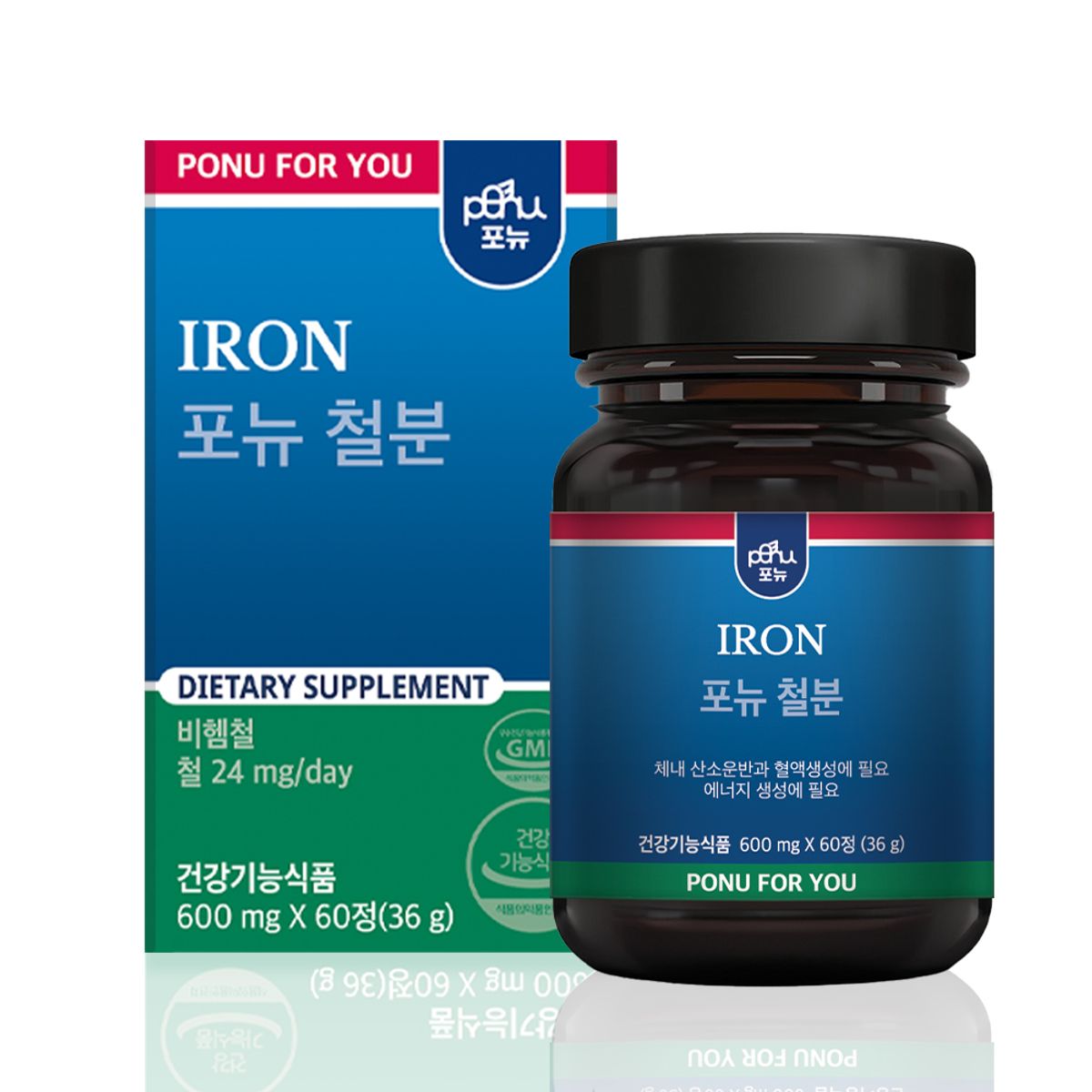 포뉴(PONU) 철분 600mg x 60정 1개