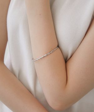 rope detail bangle bracelet (W012_silver)