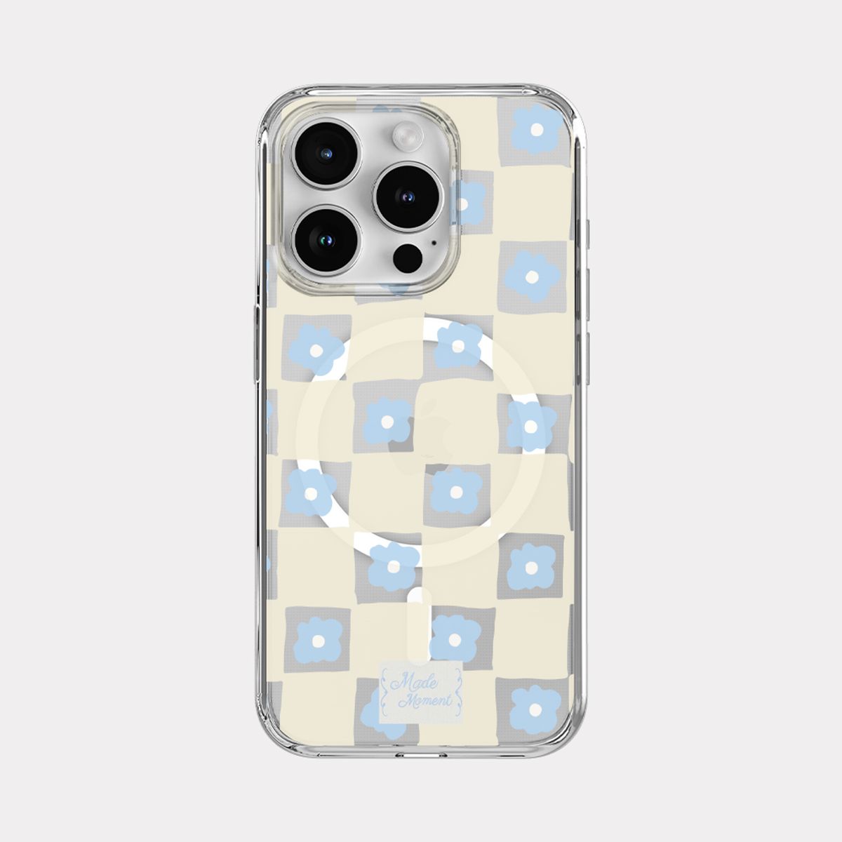 메이드모먼(MADEMOMENT) floral check 디자인 [맥세이프 젤하드 폰케이스]