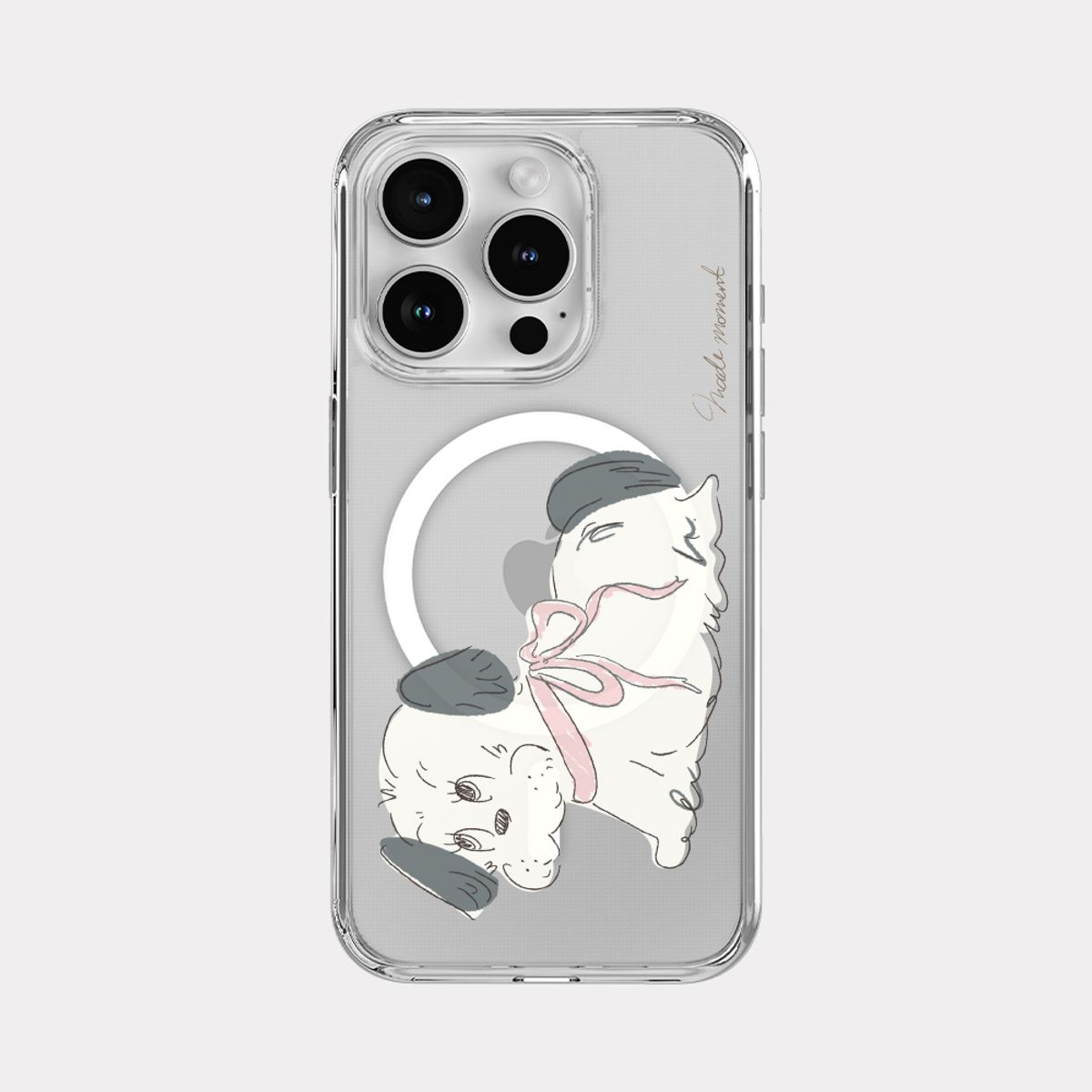 메이드모먼(MADEMOMENT) doodle puppy 디자인 [맥세이프 젤하드 폰케이스]