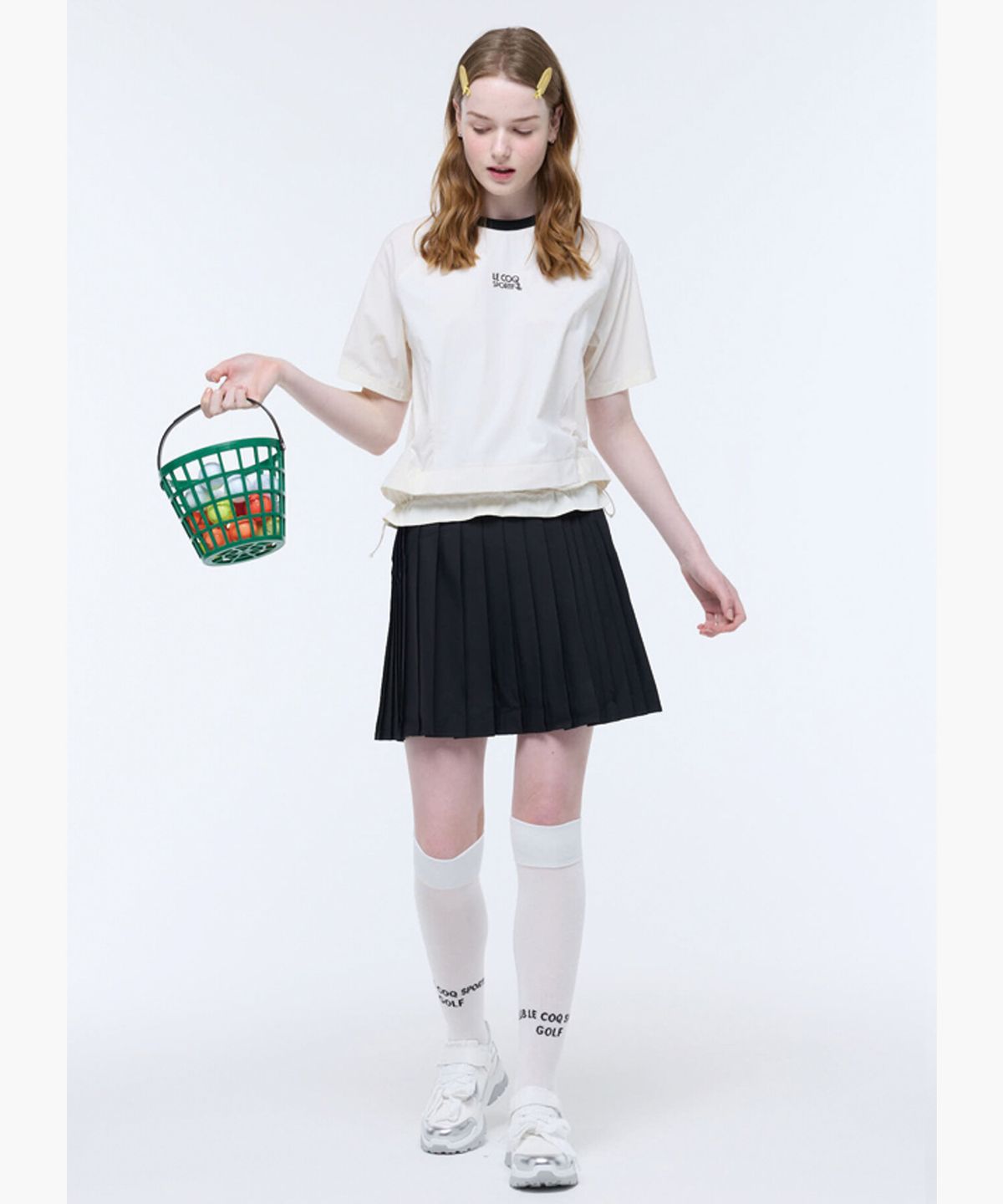 르꼬끄 골프(LECOQ GOLF) 여성 전체 플리츠 스커트 (GQ322LSK81)