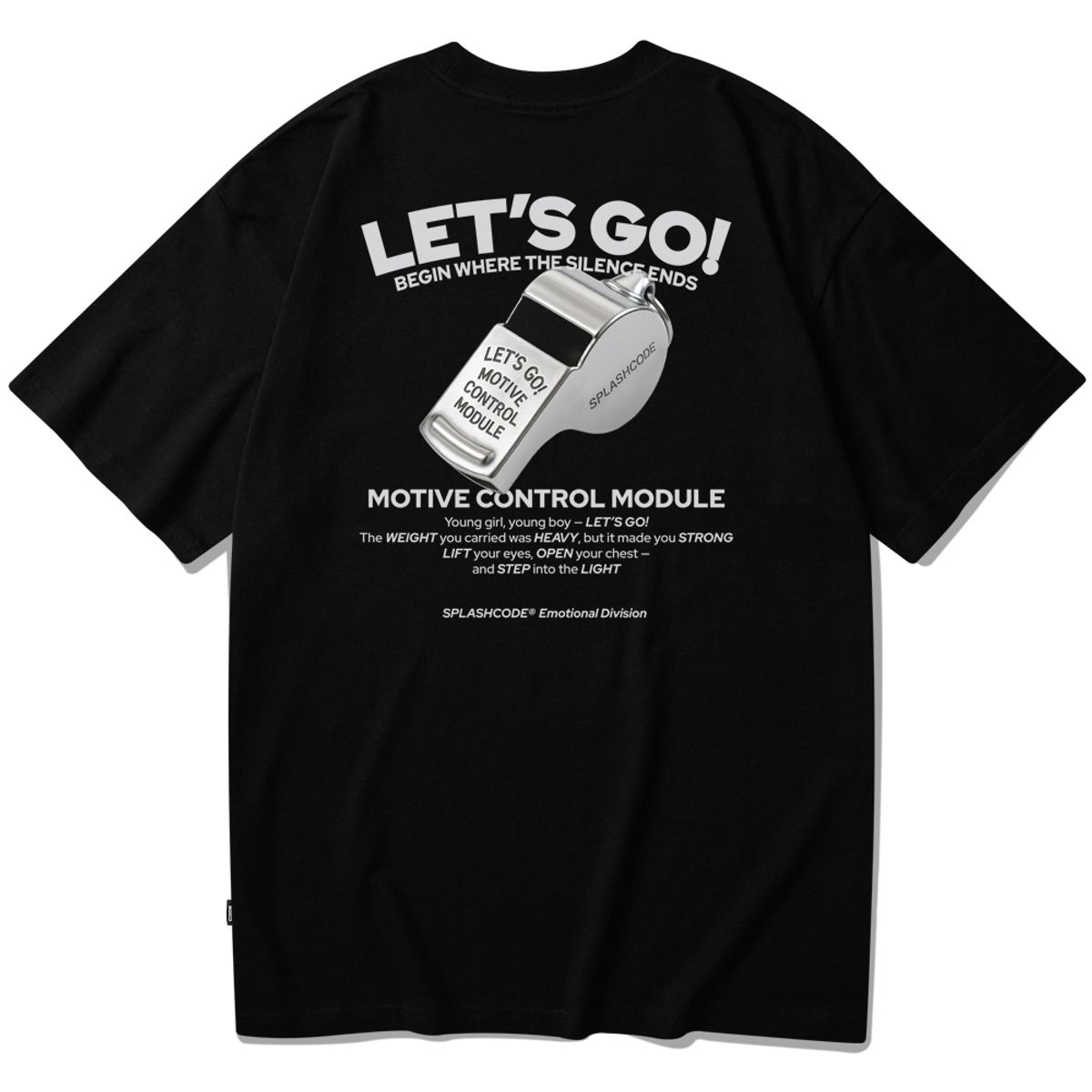 스플래시코드(SPLASHCODE) 반팔 티셔츠 블랙 - 렛츠 고(Lets go)