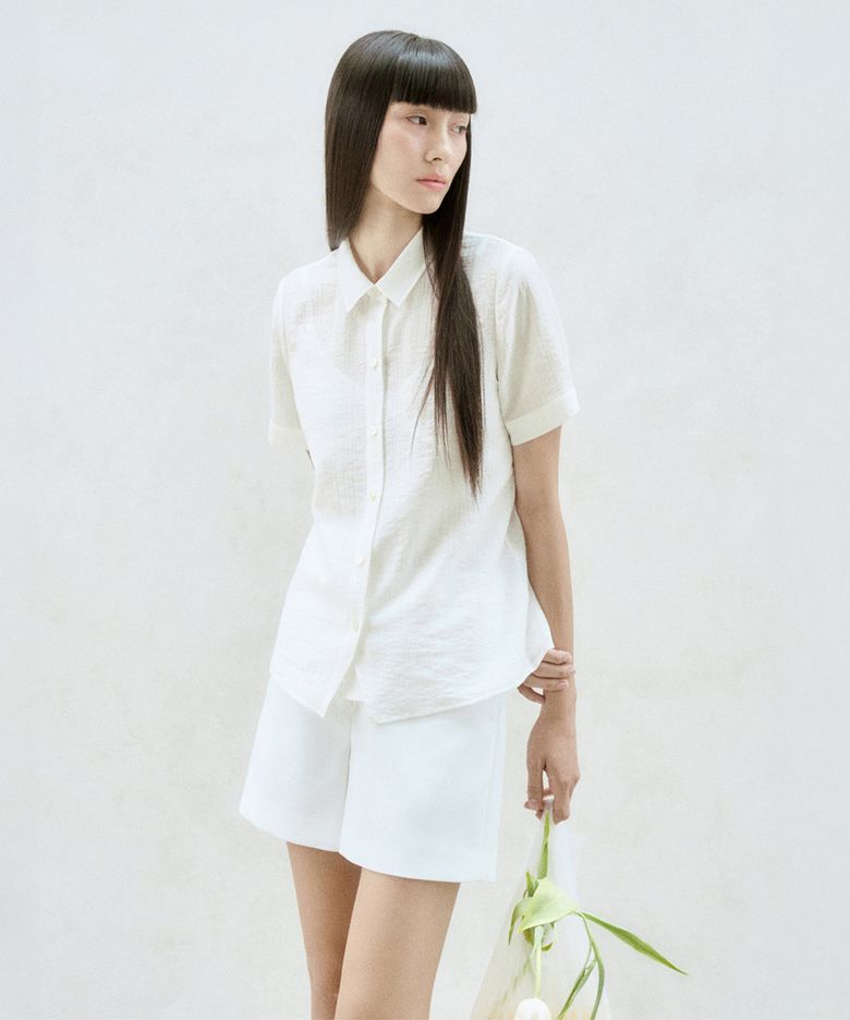 SILKY STRIPPED HALF SLEEVE SHIRT