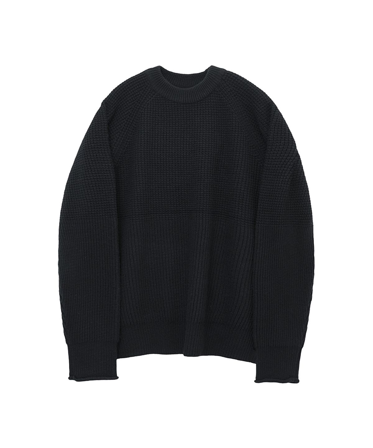 러프사이드(ROUGHSIDE) Fisherman Knit Black