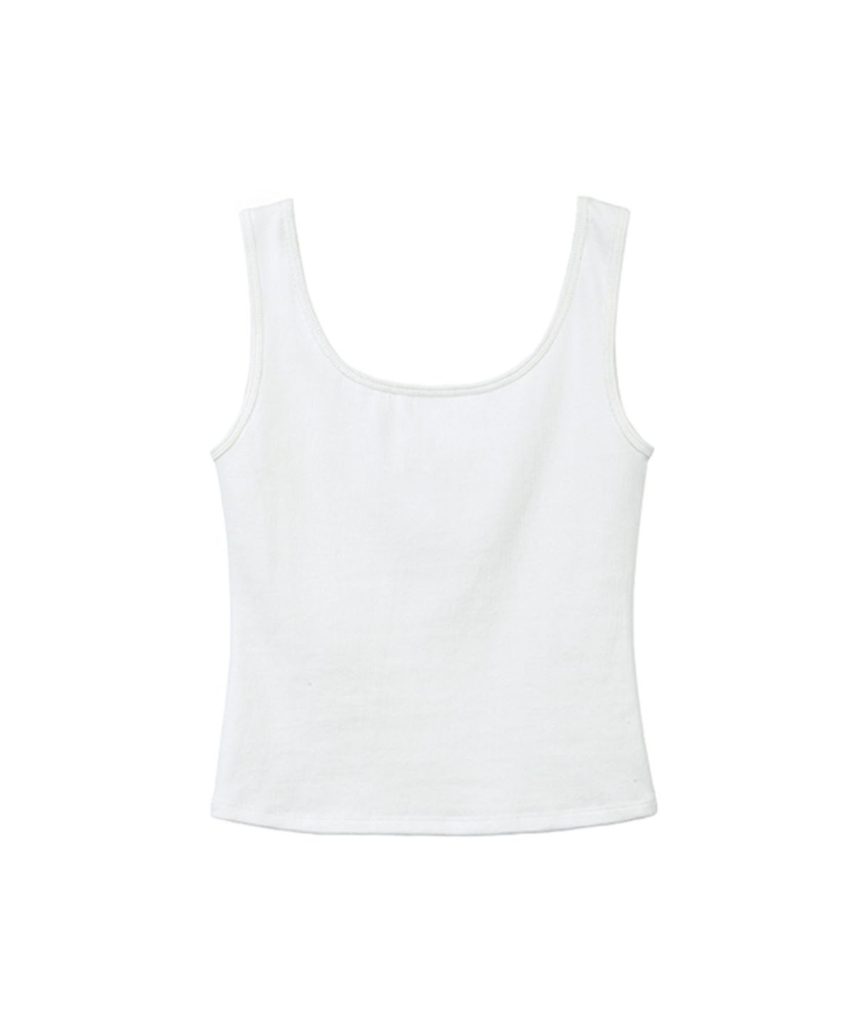 라츠유(LOTSYOU) lotsyou_Basic Deep Sleeveless White