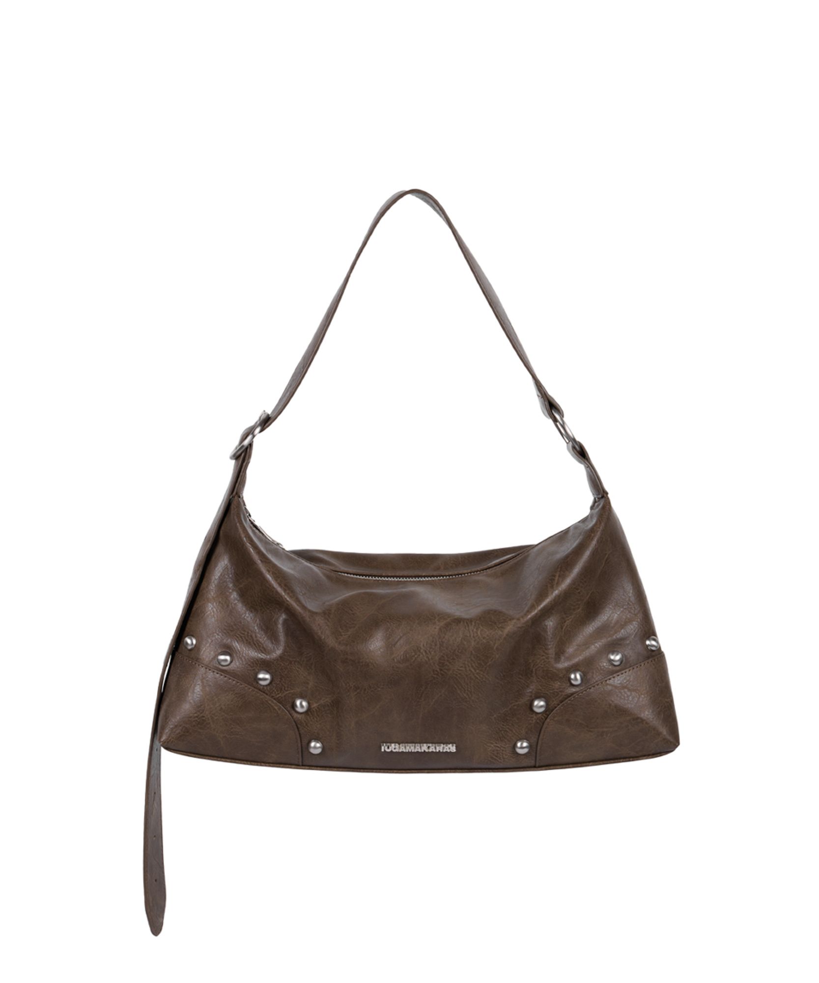 MUSINSA | IUGAMAKARAS Studded Hobo Bag (Brown)