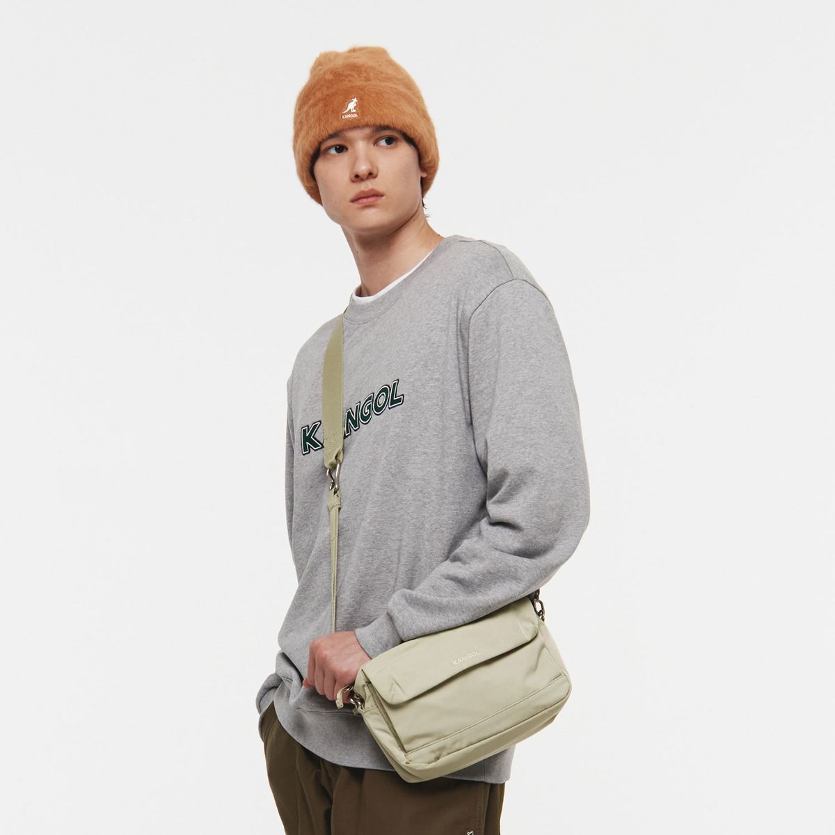 캉골(KANGOL) 이지 트래블 크로스백 3373 라이트그린
