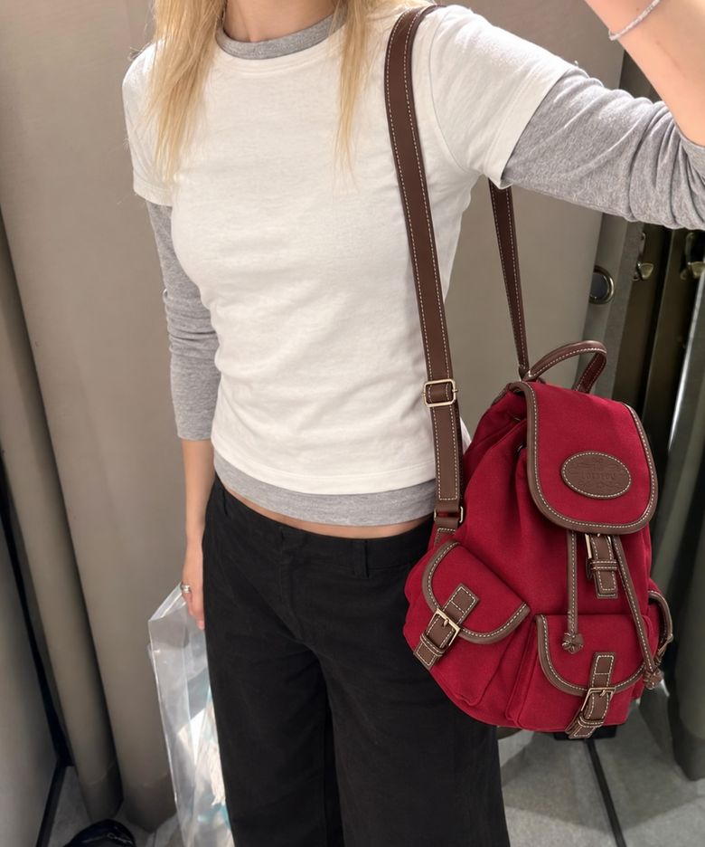 Nostalgia Canvas Backpack Red
