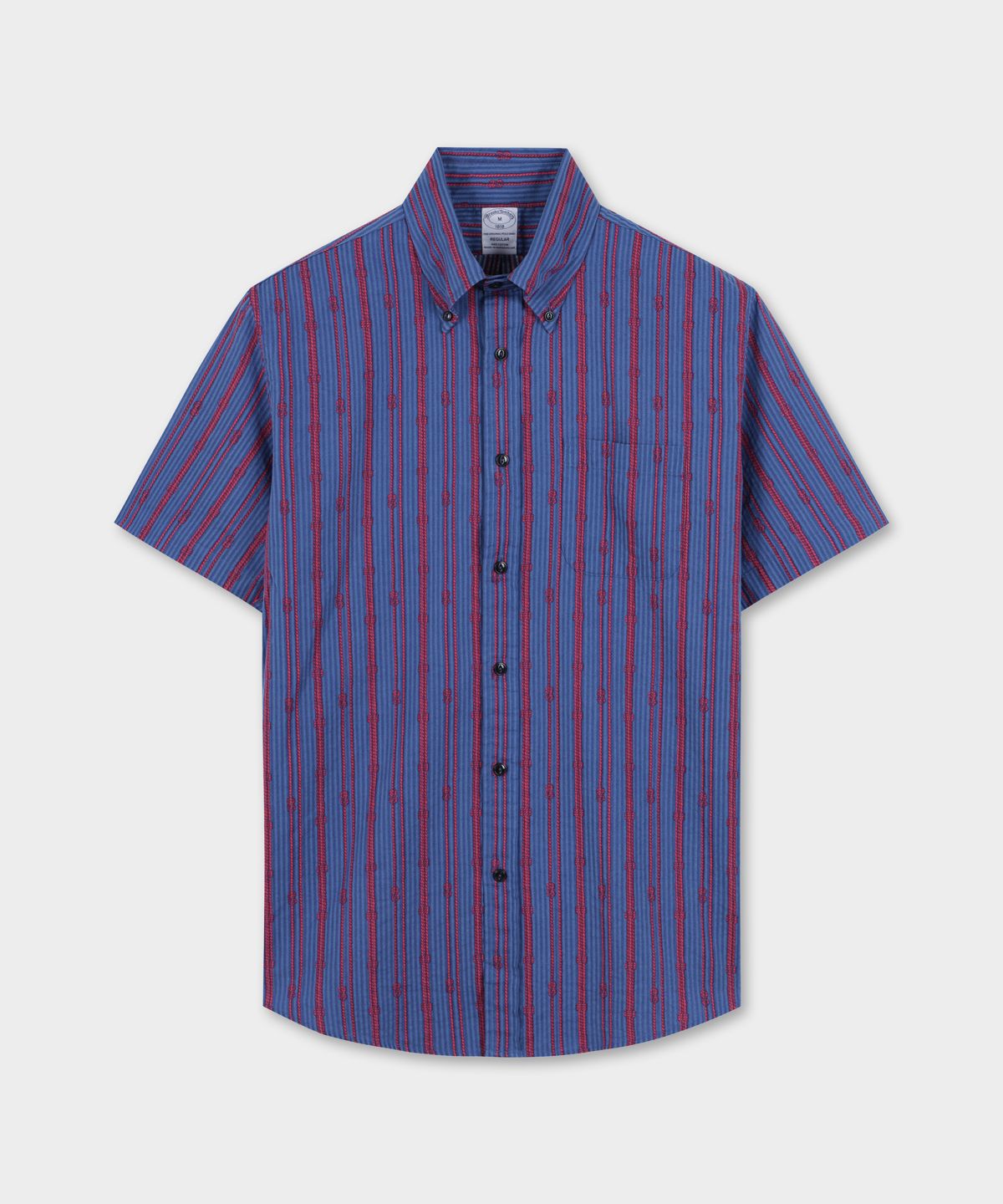 브룩스 브라더스(BROOKS BROTHERS) 시어서커 로프 반팔 셔츠 (레드) (BBTPMF3654DFM)