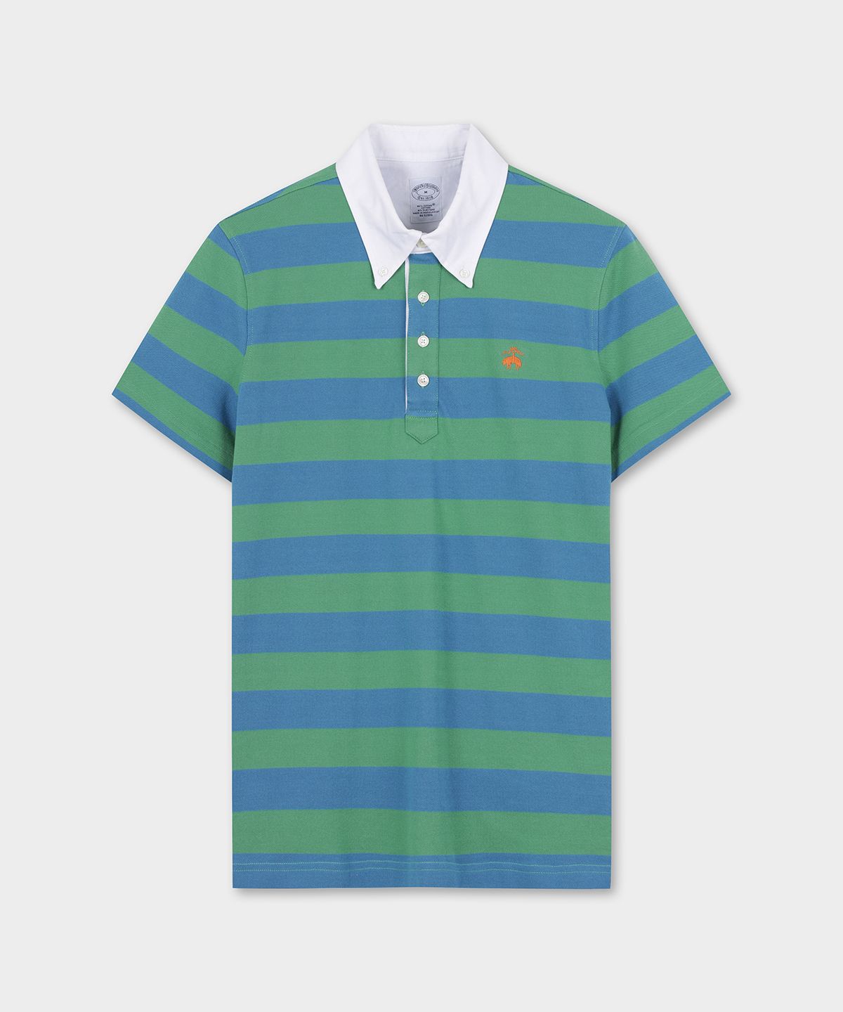 브룩스 브라더스(BROOKS BROTHERS) 빈티지 스트라이프 숏슬리브 폴로 (블루) (BBNTMM7676MFM)