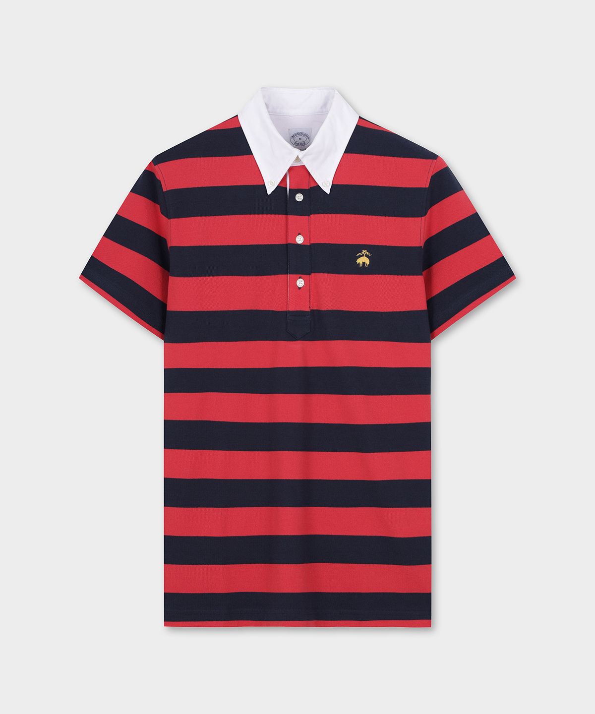브룩스 브라더스(BROOKS BROTHERS) 빈티지 스트라이프 숏슬리브 폴로 (레드) (BBNTMM7675DFM)