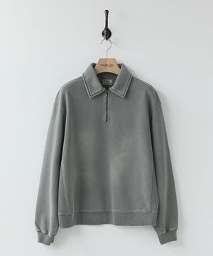 Faded Quarter Zip Sweat Vintage Grey