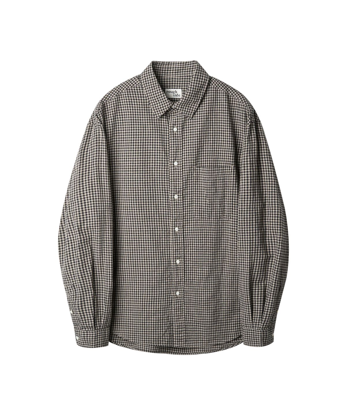 러프사이드(ROUGHSIDE) Primary Shirt Beige Gingham Check