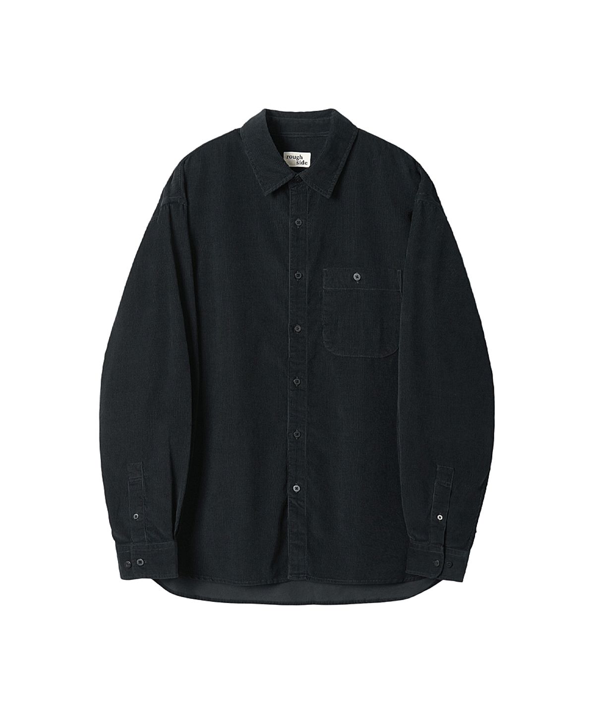 러프사이드(ROUGHSIDE) Corduroy Shirt Ash Black