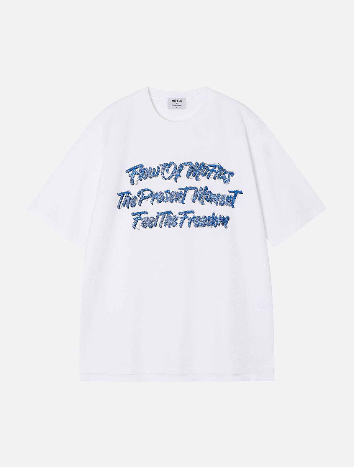 모프로스(MOFLOS) 플로우슬로건 티셔츠 화이트