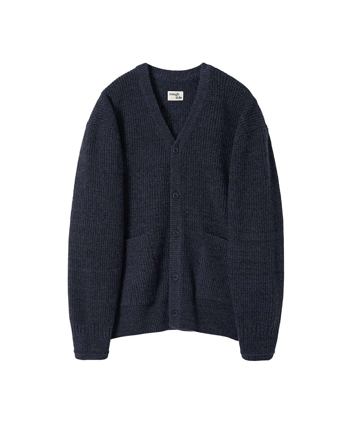 러프사이드(ROUGHSIDE) V-neck Cardigan Midnight Navy