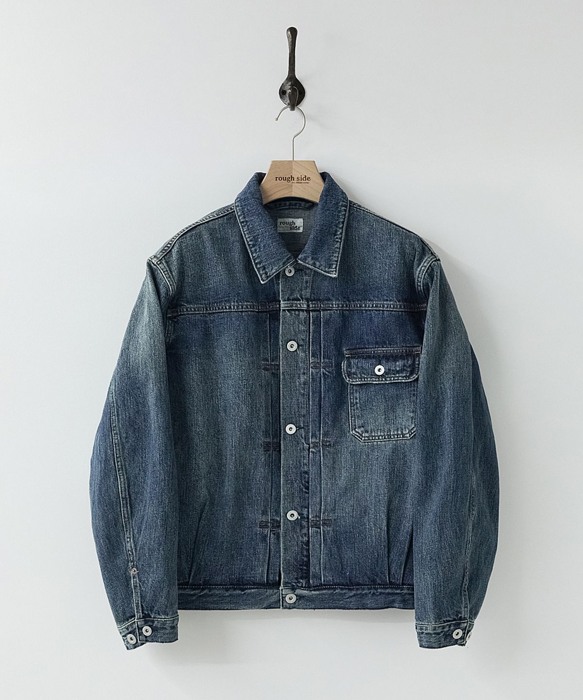 러프사이드(ROUGHSIDE) Trucker Denim Jacket Used Blue