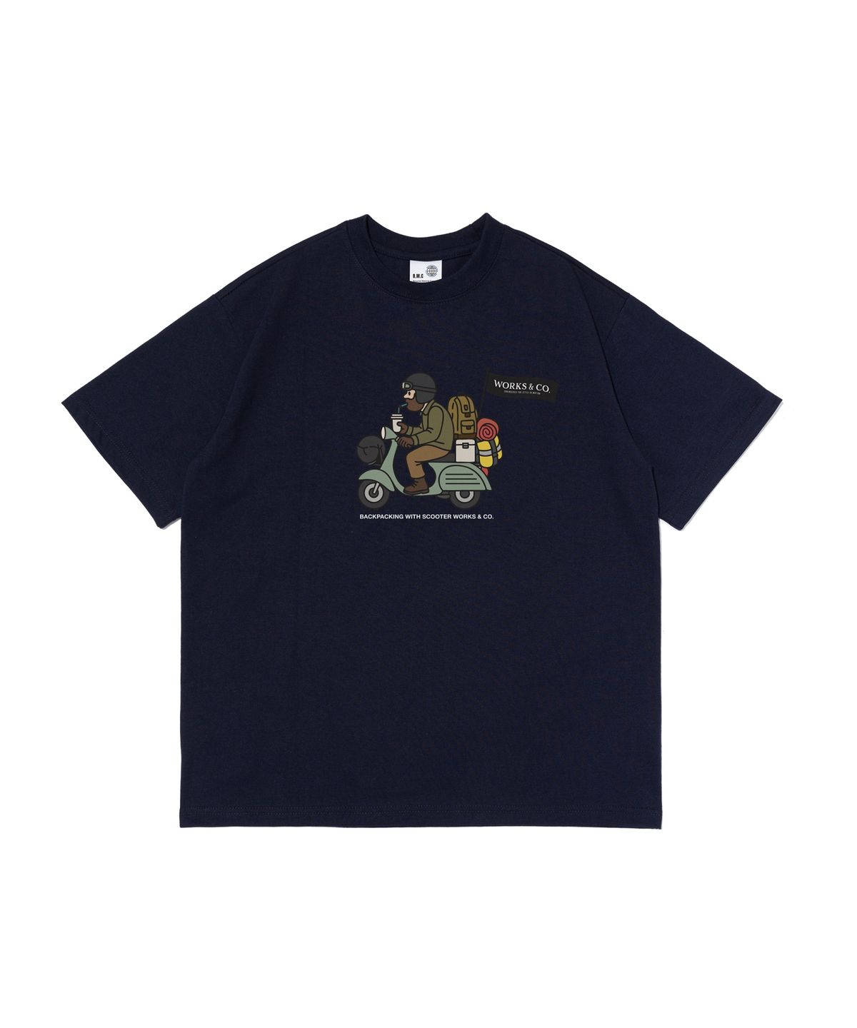 웍스앤코(WORKS & CO.) 바이크 앤 고잉 반팔티셔츠 (네이비)
