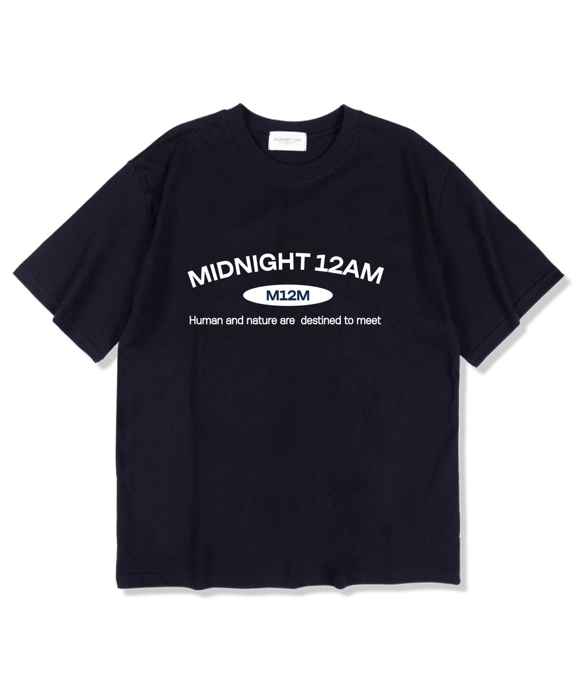 미드나잇12에이엠(MIDNIGHT12AM) M12M아치로고 반팔 티셔츠 네이비