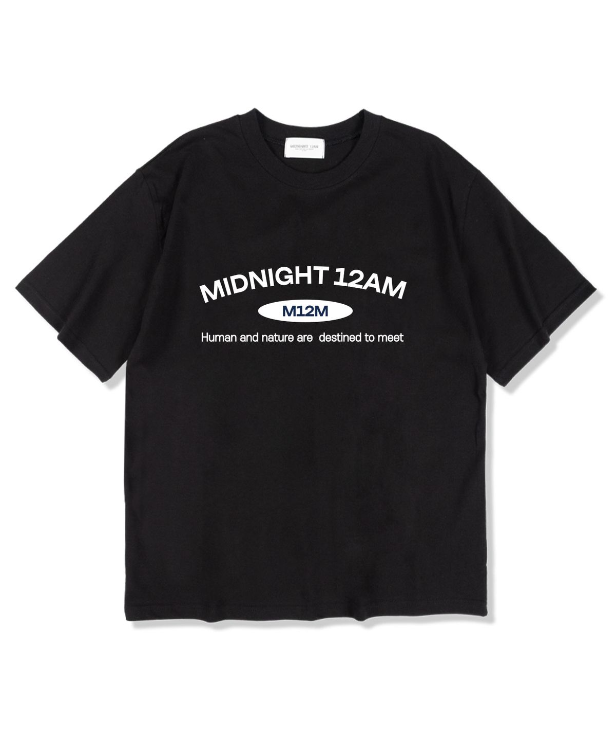 미드나잇12에이엠(MIDNIGHT12AM) M12M아치로고 반팔 티셔츠 블랙
