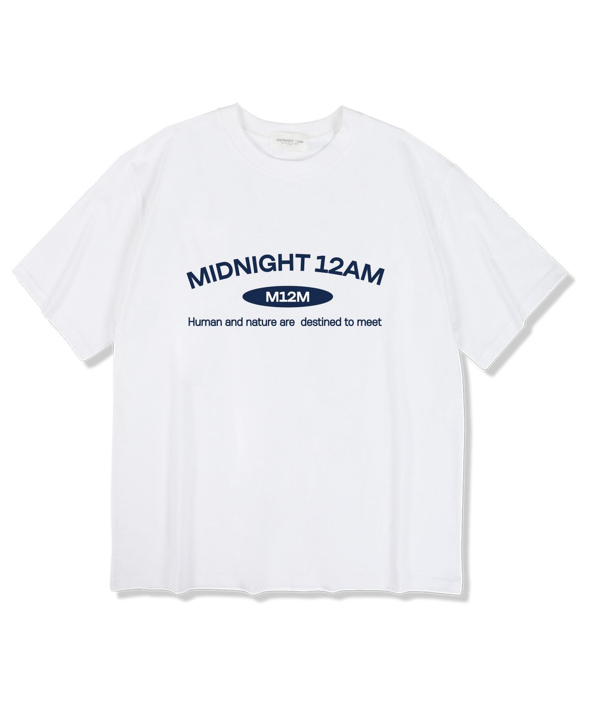 미드나잇12에이엠(MIDNIGHT12AM) M12M아치로고 반팔 티셔츠 화이트