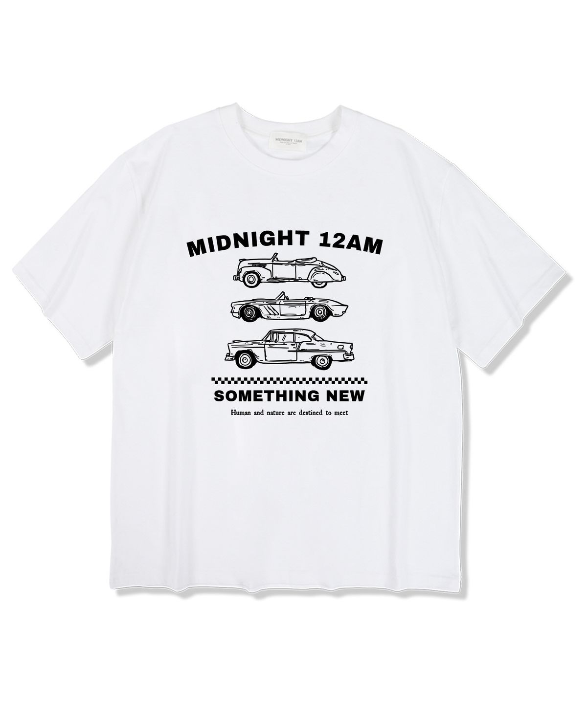 미드나잇12에이엠(MIDNIGHT12AM) 썸띵에이엠 반팔 티셔츠 화이트