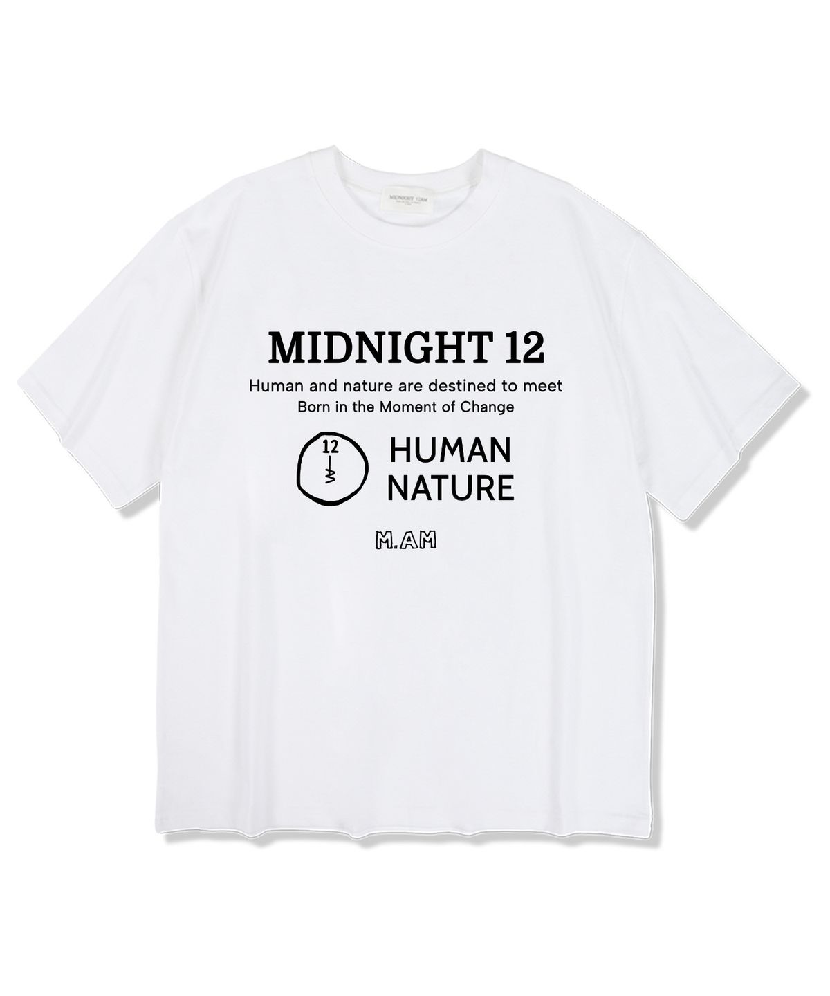 미드나잇12에이엠(MIDNIGHT12AM) MID네이처 반팔 티셔츠 화이트