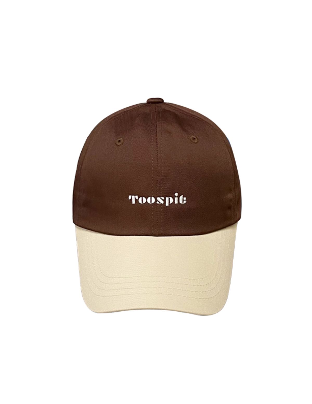 투에스핏(TOOSPIT) 투에스핏 투톤 배색 볼캡 (브라운-베이지)