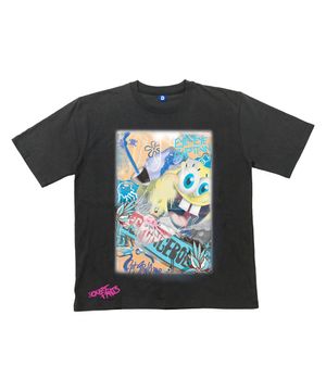 스폰지밥 스트릿 그래픽 피그먼트 반팔티셔츠(한정판)