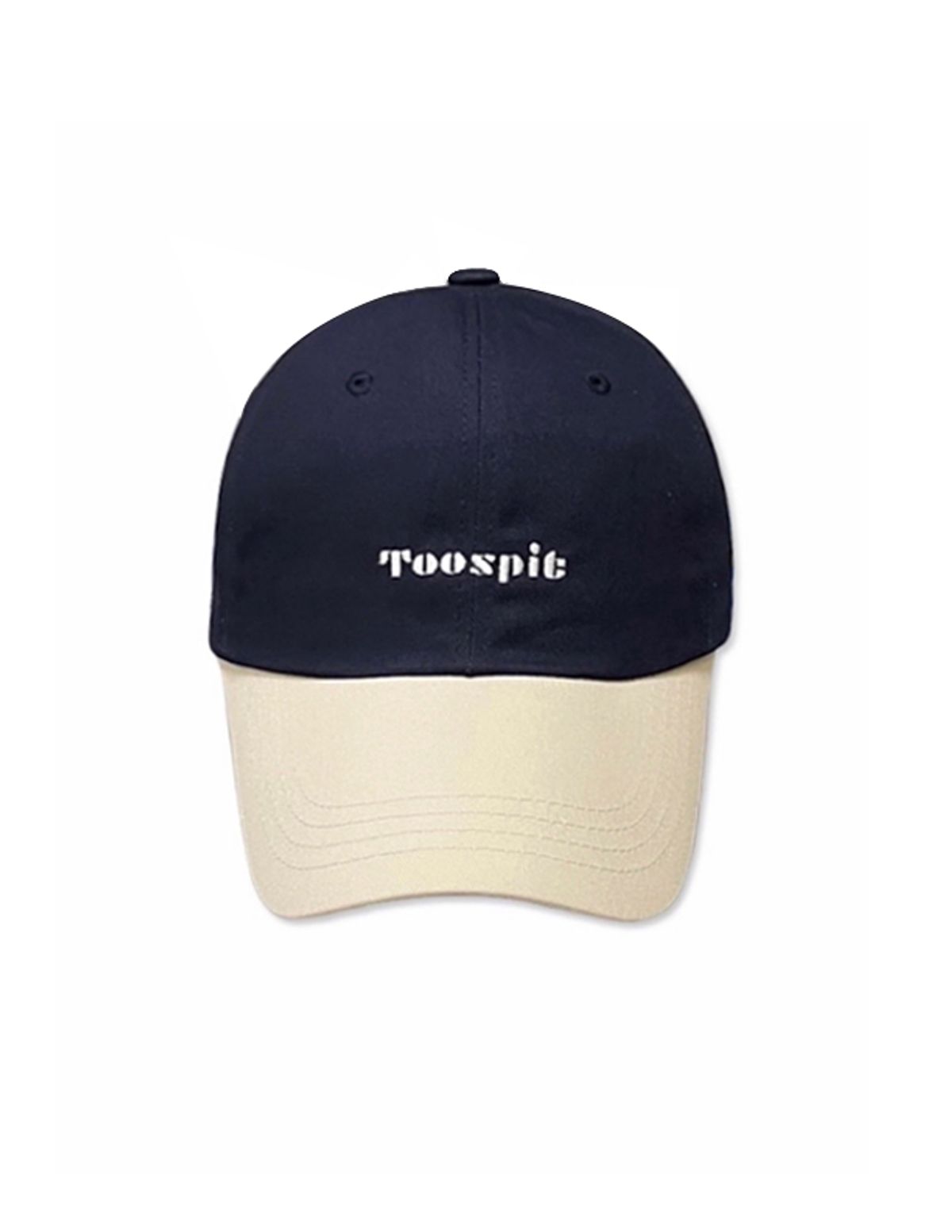 투에스핏(TOOSPIT) 투에스핏 투톤 배색 볼캡 (네이비-베이지)