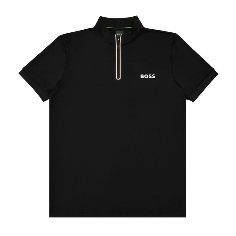 BOSS 액티브 지퍼넥 스트레치 메쉬 티셔츠(50543347001)