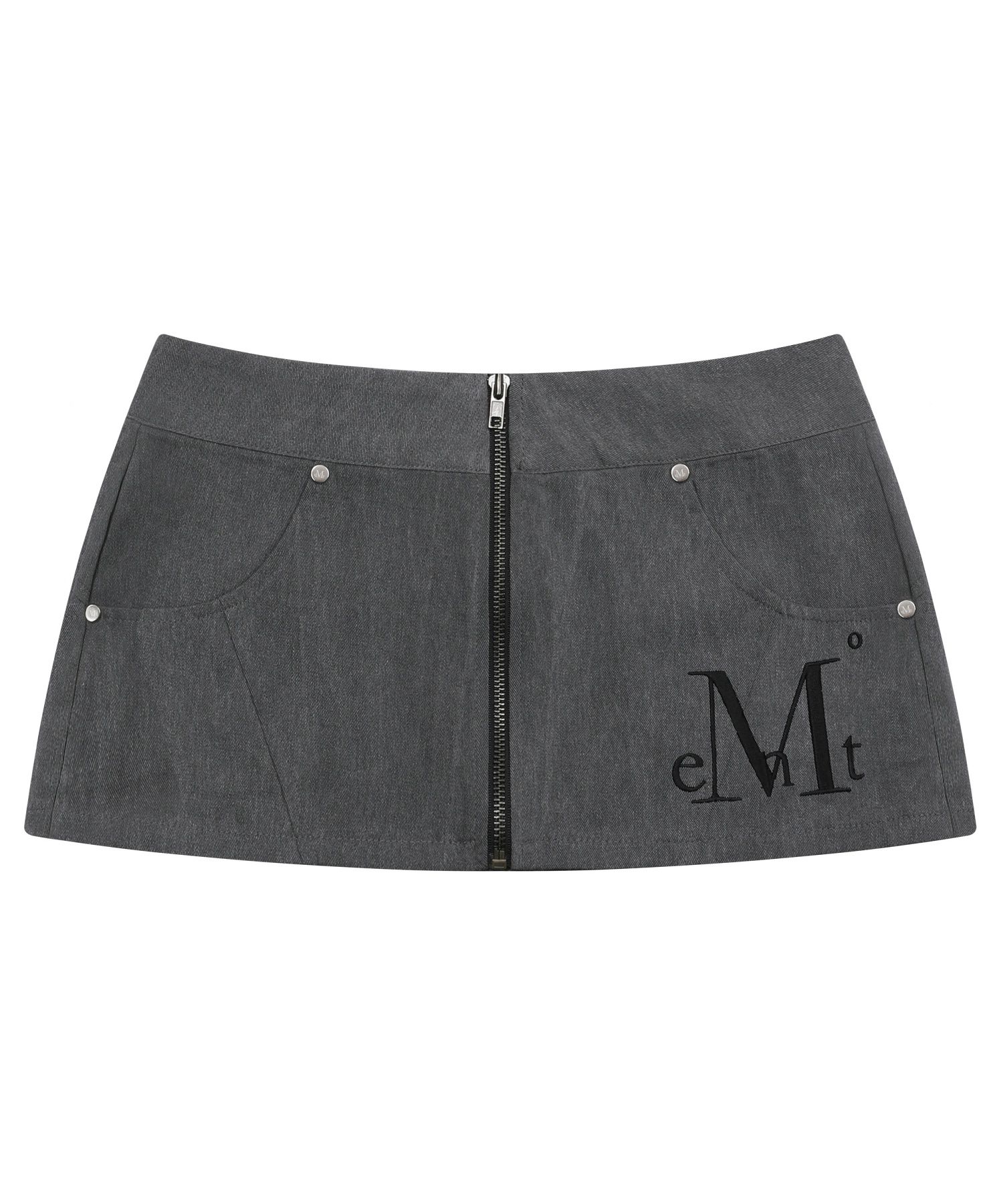 ★MUCENT★ KRYPT PIGMENT ZIPPER POINT RIVET MINI SKIRT MUSINSA | MUCENT Crypt Pigment Zipper Point Rivet Mini Skirt