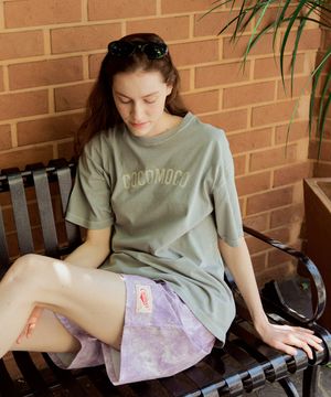 [ADULT] 페일 피그먼트 워싱 티셔츠_클라우드