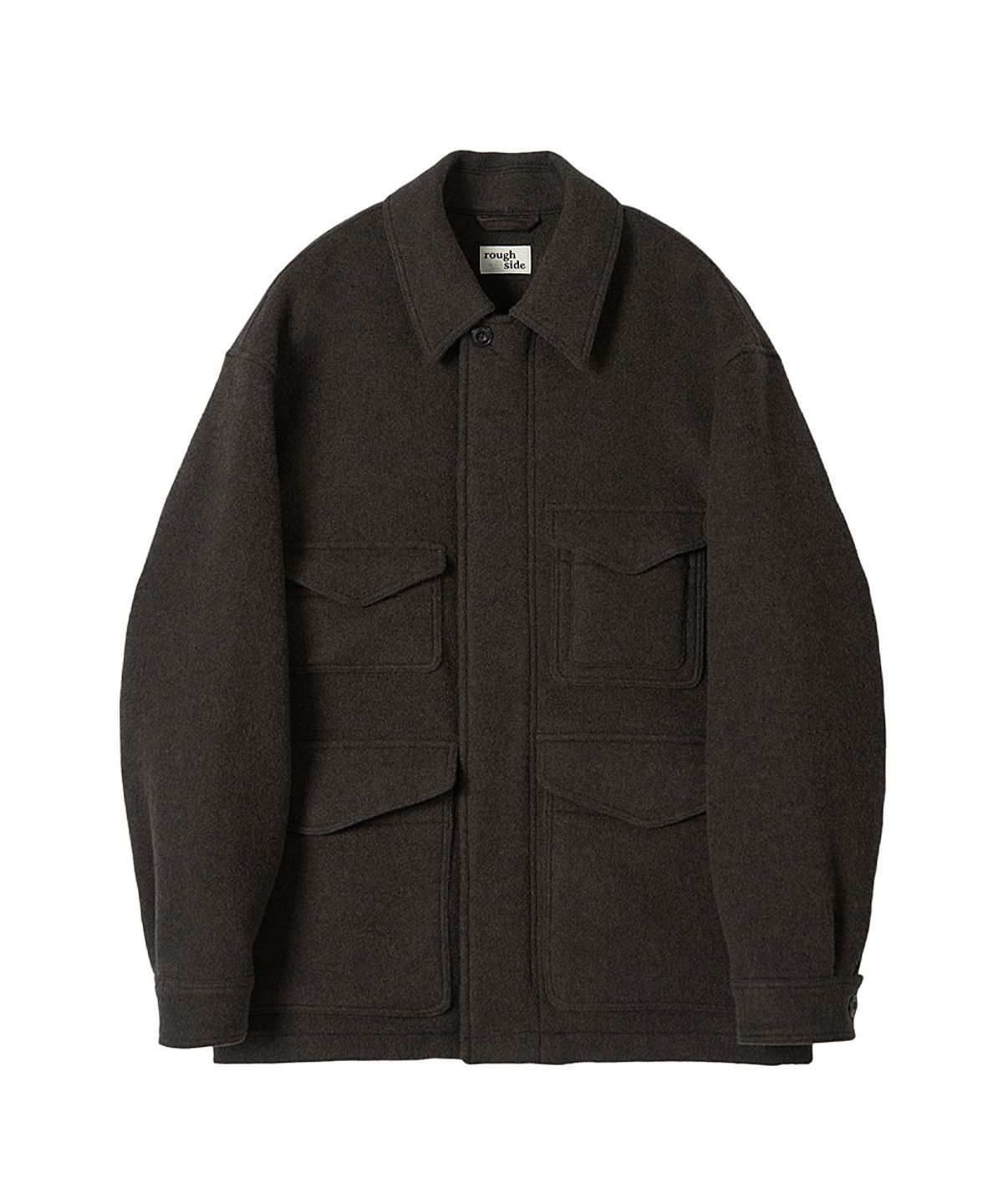 러프사이드(ROUGHSIDE) Wool Cruiser Jacket Dark Brown