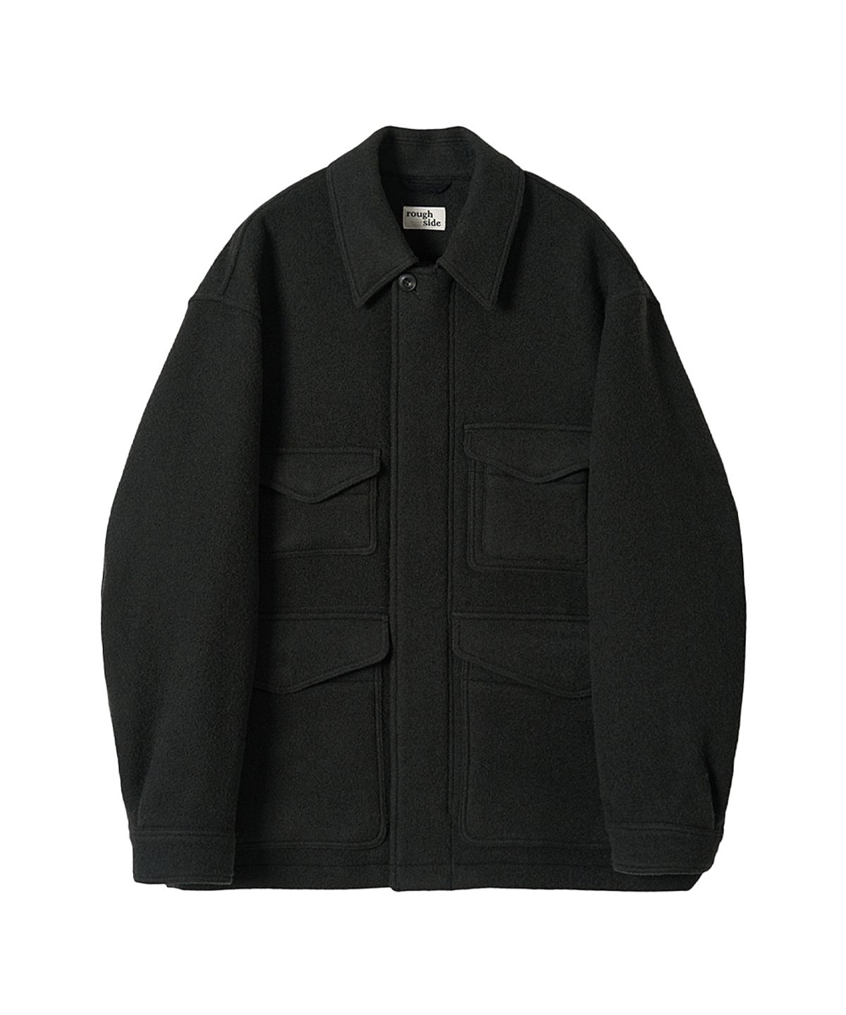 러프사이드(ROUGHSIDE) Wool Cruiser Jacket Ash Black