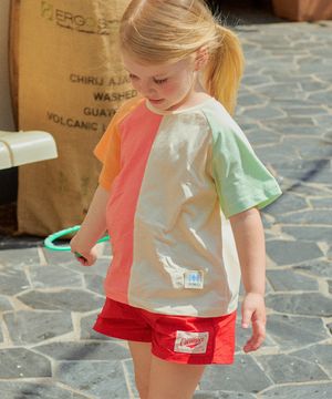 비치 블럭 나그랑 티셔츠_오렌지믹스