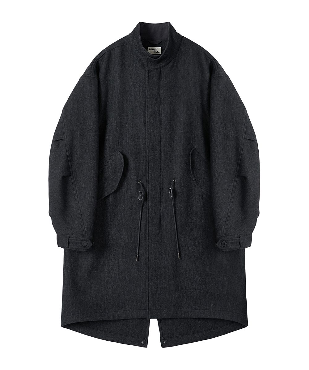 MUSINSA公式 | ROUGH SIDE Wool Fishtail Parka Charcoal