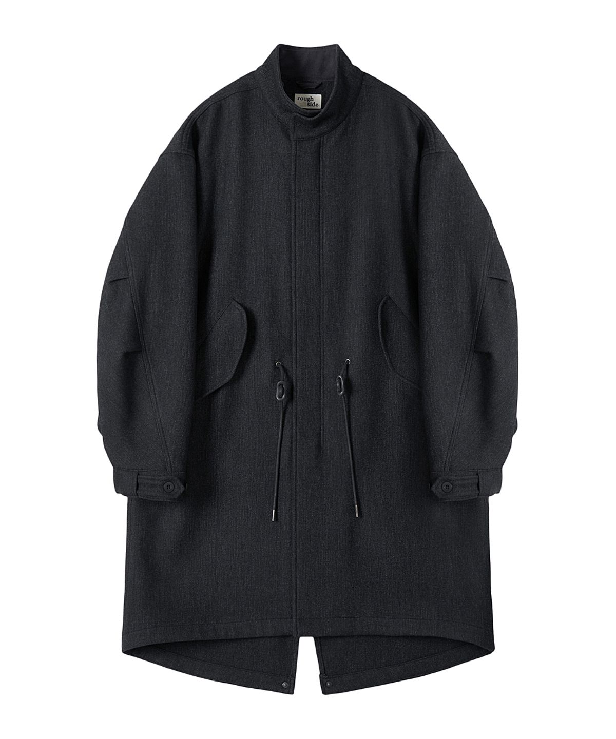 러프사이드(ROUGHSIDE) Wool Fishtail Parka Charcoal