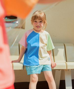 비치 블럭 나그랑 티셔츠_블루믹스