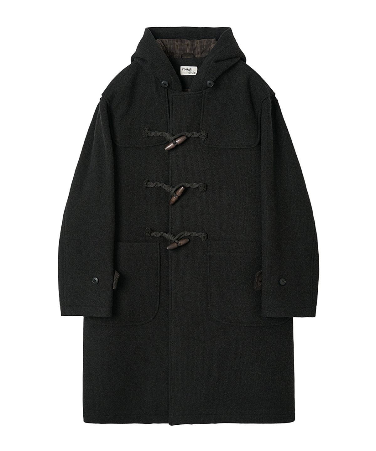 러프사이드(ROUGHSIDE) Duffle Coat Ash Black