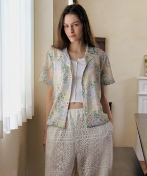 [ADULT] 블룸 플라워 레이스 셔츠