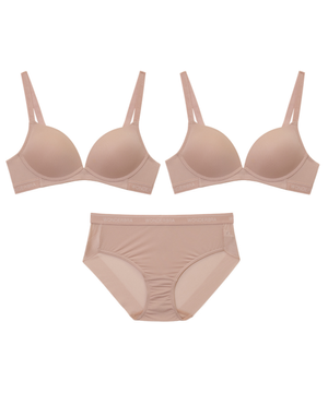 [브라2+팬티1] 푸쉬업 밴드 노와이어 브라팬티 세트