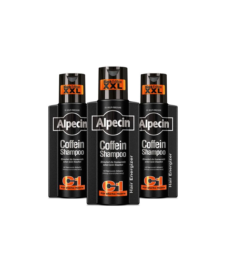 알페신 카페인 샴푸 C1 블랙 에디션 (모발 및 두피 강화) 375ml X 3