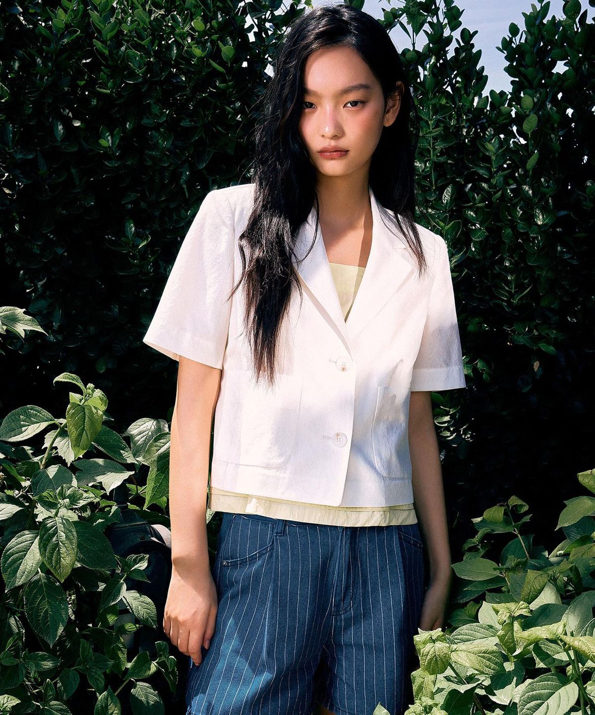 미쏘(MIXXO) 테일러드 크롭 반팔 자켓_MIWJKF51PG