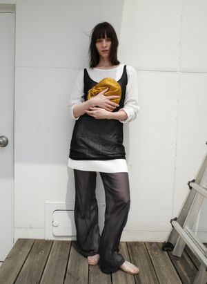 Charcoal see through pants