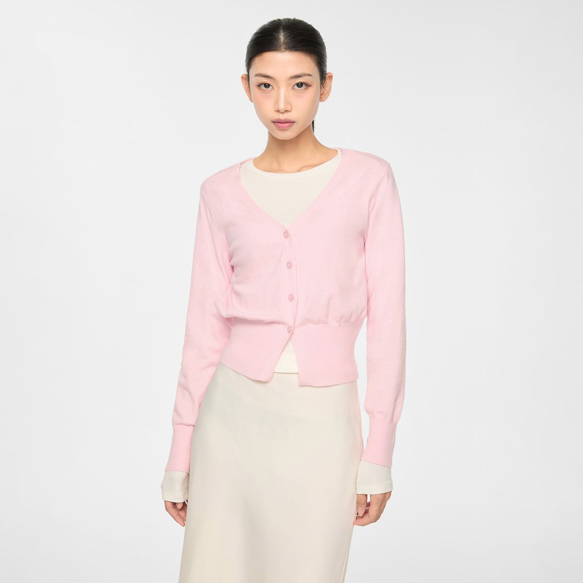 미쏘(MIXXO) V넥 가디건_MIWCKF451T