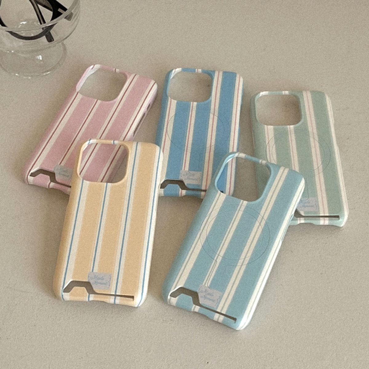 메이드모먼(MADEMOMENT) cotton stripe 디자인 [카드수납 폰케이스]