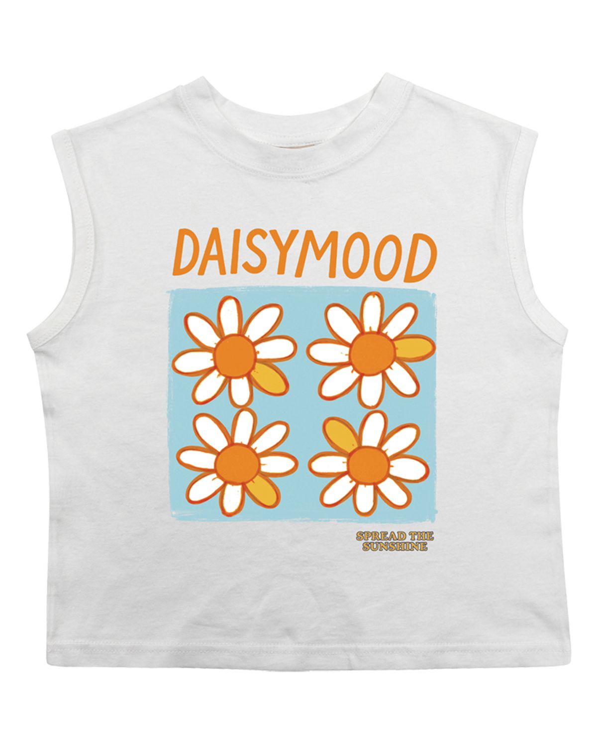 비치스앤 크림 키즈(BEACHESAND CREAM KIDS) 데이지 민소매 티셔츠-화이트(Daisy Sleeveless T white)