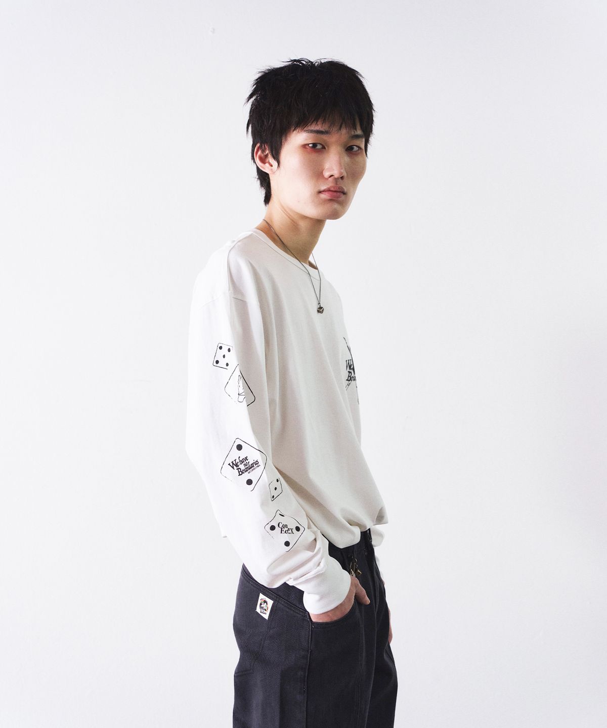 커넥트엑스(CONECTX) Graphic Cotton Long Sleeve, White