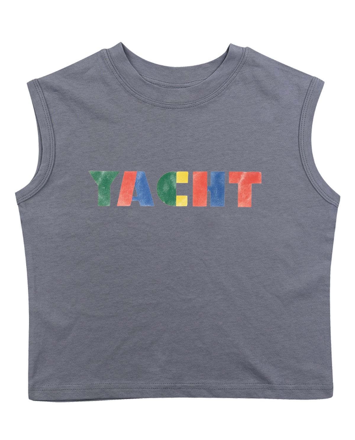 비치스앤 크림 키즈(BEACHESAND CREAM KIDS) 요트 민소매 티셔츠-그레이시 블루(Yacht sleeveless T grayish blue)